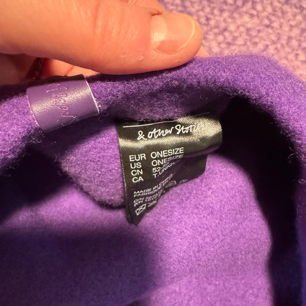Matching Set!🧣Oversized Wool Purple Ombré Scarf + Purple Beret - & Other Stories - Picture 5 of 6